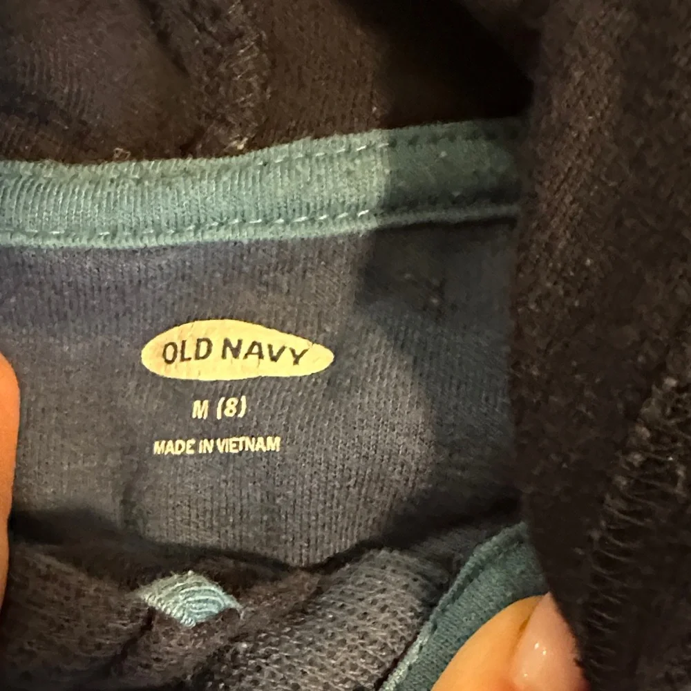 Old Navy Navy & Blue Boys Long Sleeve Hoodie and Striped Henley Set